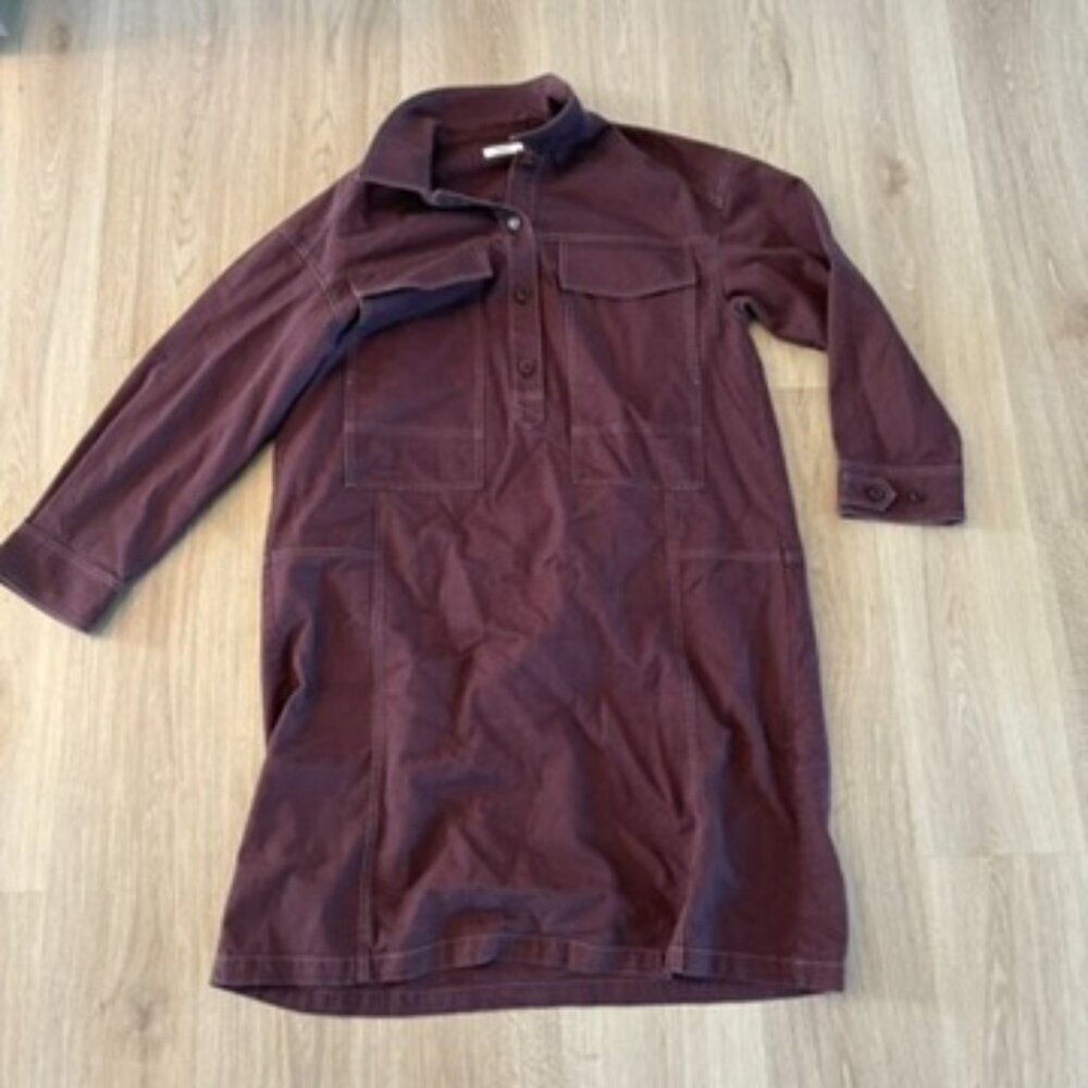 Studio Tomboy Women’s Shirt Dress  Jumper Maroon One Size